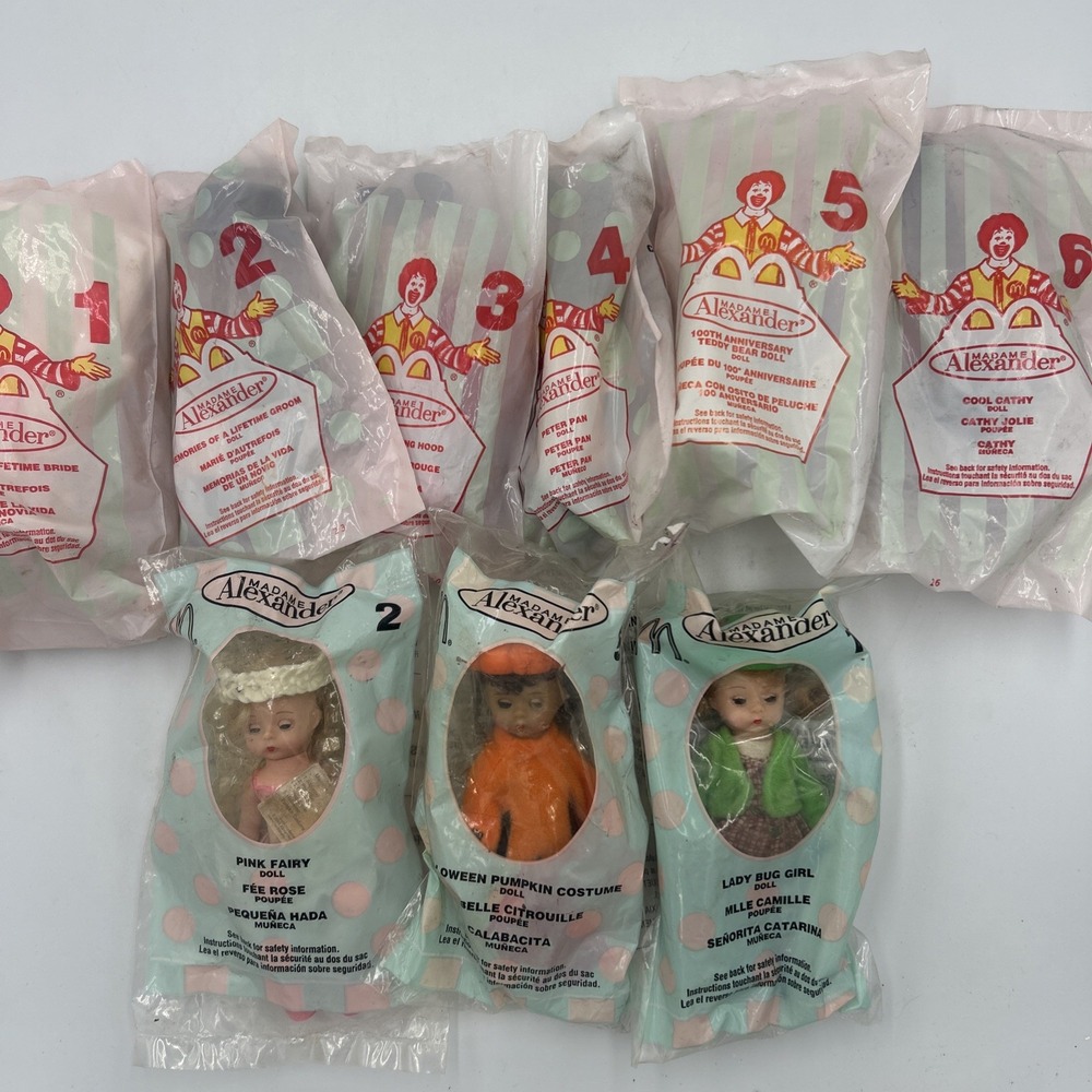 Vintage Madame Alexander McDonald's Happy Meal Dolls 2002 1-6 Sealed 2003 2,5,10